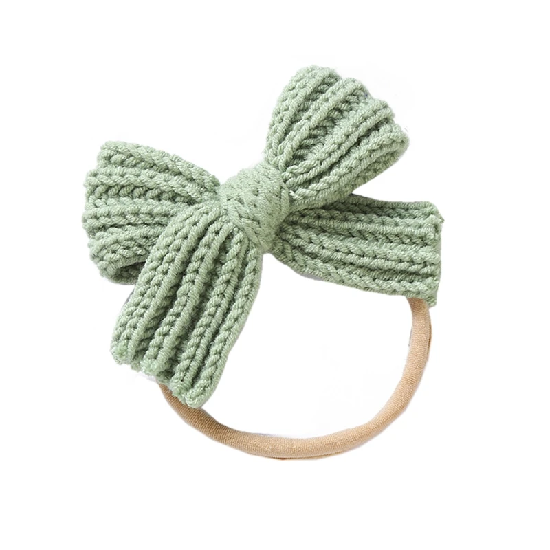 

Cute Wool Bow Newborn Baby Nylon Headband Girls Infant Princess Elastic Hairband