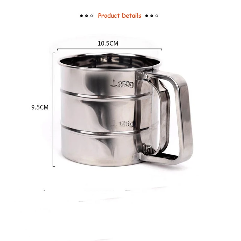 Ручное сито для муки из нержавеющей стали порошка сетчатый нож выпечки кухонный