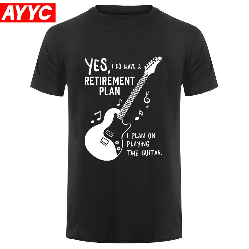 

У меня есть план выхода на пенсию, я планирую играть на гитаре, забавная музыкальная футболка, рубашки, мужские летние футболки из аниме