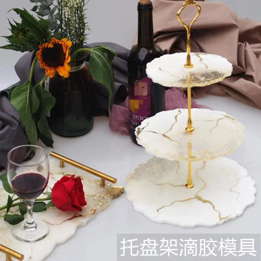 Прозрачная силиконовая форма для сухих цветов из смолы рукоделия 3 слоя поднос