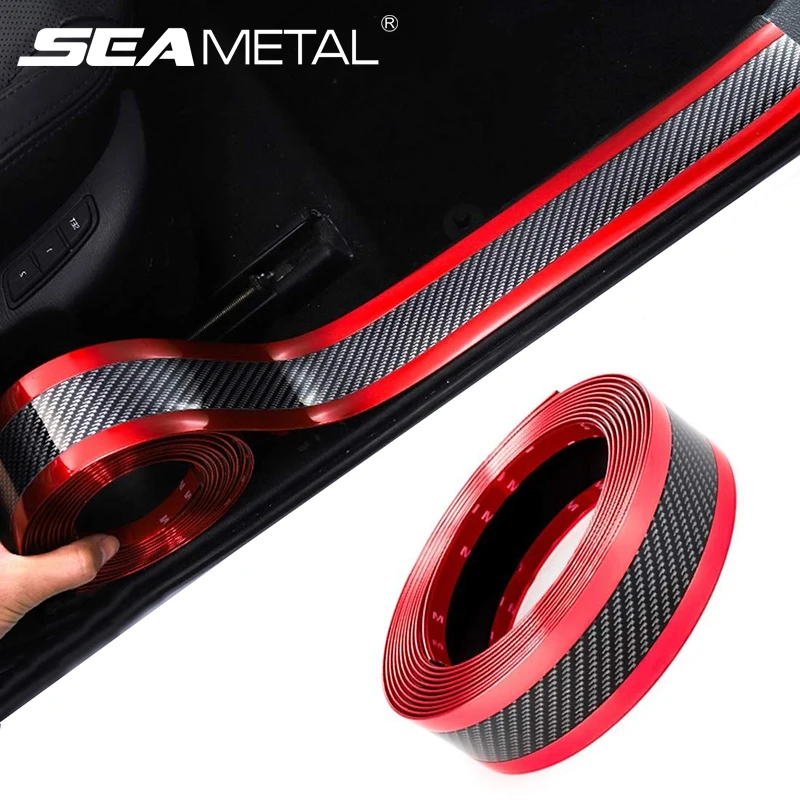 Наклейка на порог автомобиля протектор из углеродного волокна виниловый бампер