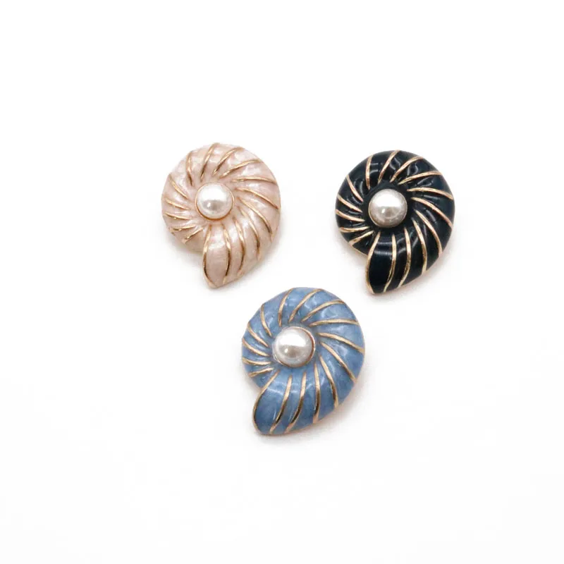 

Simple Cute Snails Brooches Drip Glazing Pearl Pins Accessories