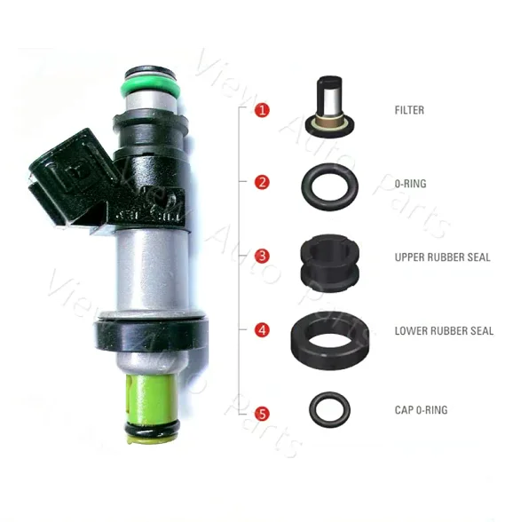 6 Set for Honda Odyssey Pilot 3.5L Acura 3.2L Fuel Injector Repair Seal Kit Plastic Washe Cap Micro Filter FJ490 VD-RK-0025 | Автомобили и