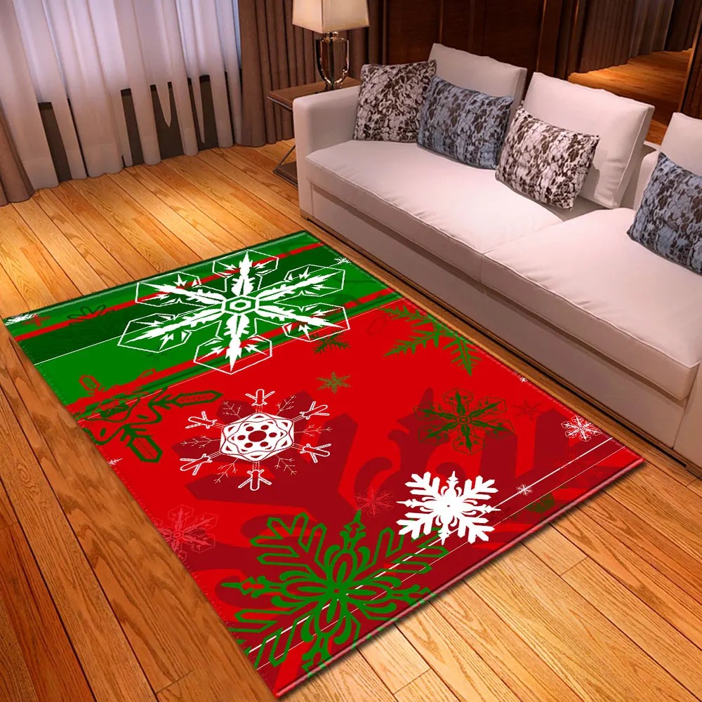 Большой красный ковер с надписью Happy Christmas коврики для обеденного стола