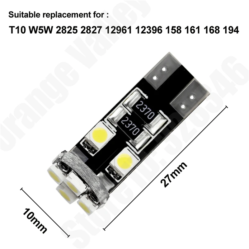 500 шт. хит продаж T10 W5W 194 168 8 светодиодный 3528 SMD 1210 CANBUS без ошибок чистый белый