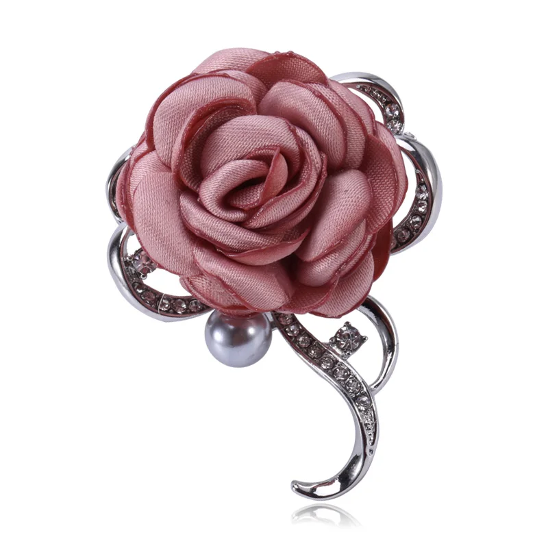 Ткань Искусство жемчуг цветок брошь булавка кардиган рубашка Шаль