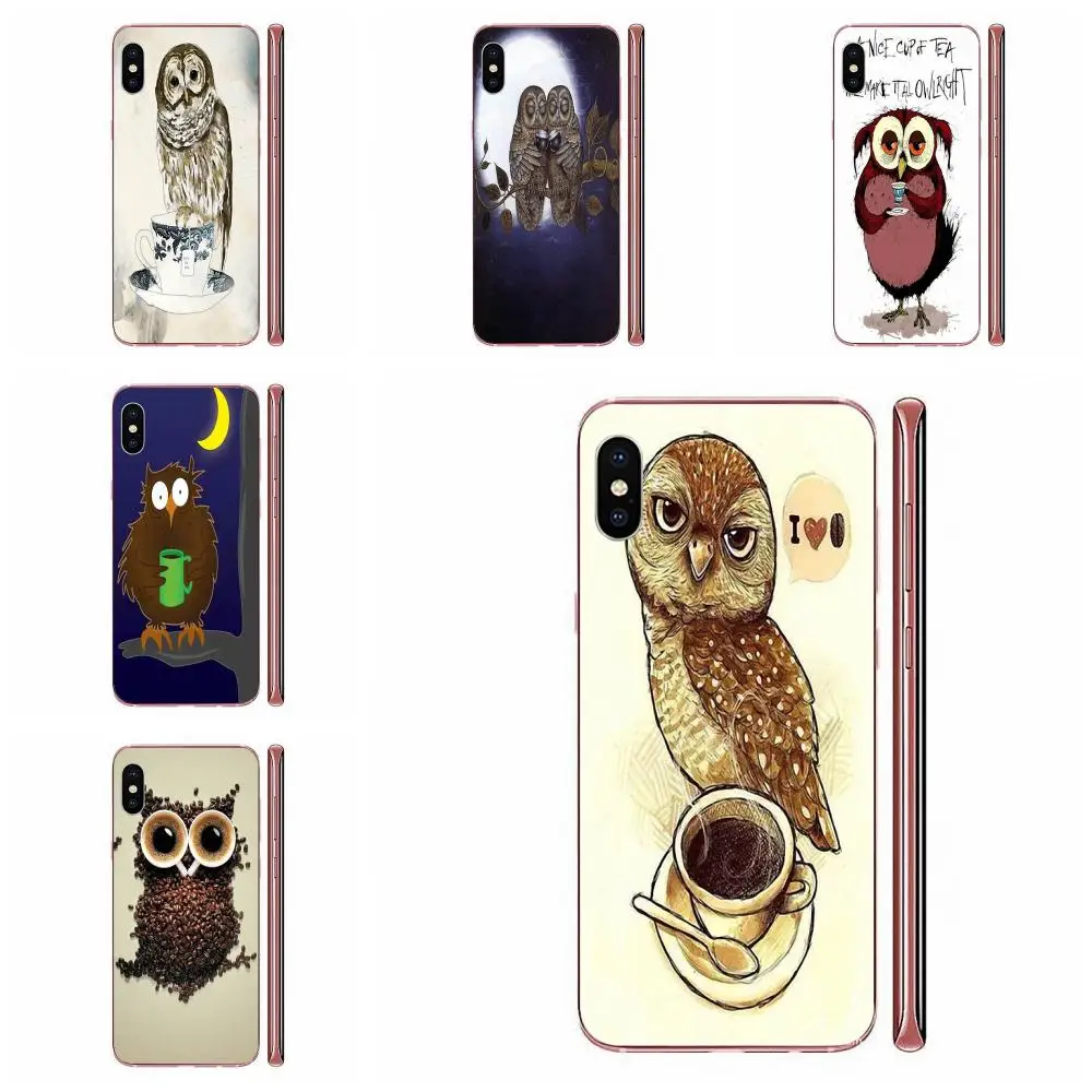 Для Apple iPhone 4 4S 5 5C 5S SE SE2 6 6S 7 8 11 Plus Pro X XS Max XR задние Чехлы тонкие для кафе Сова кофе