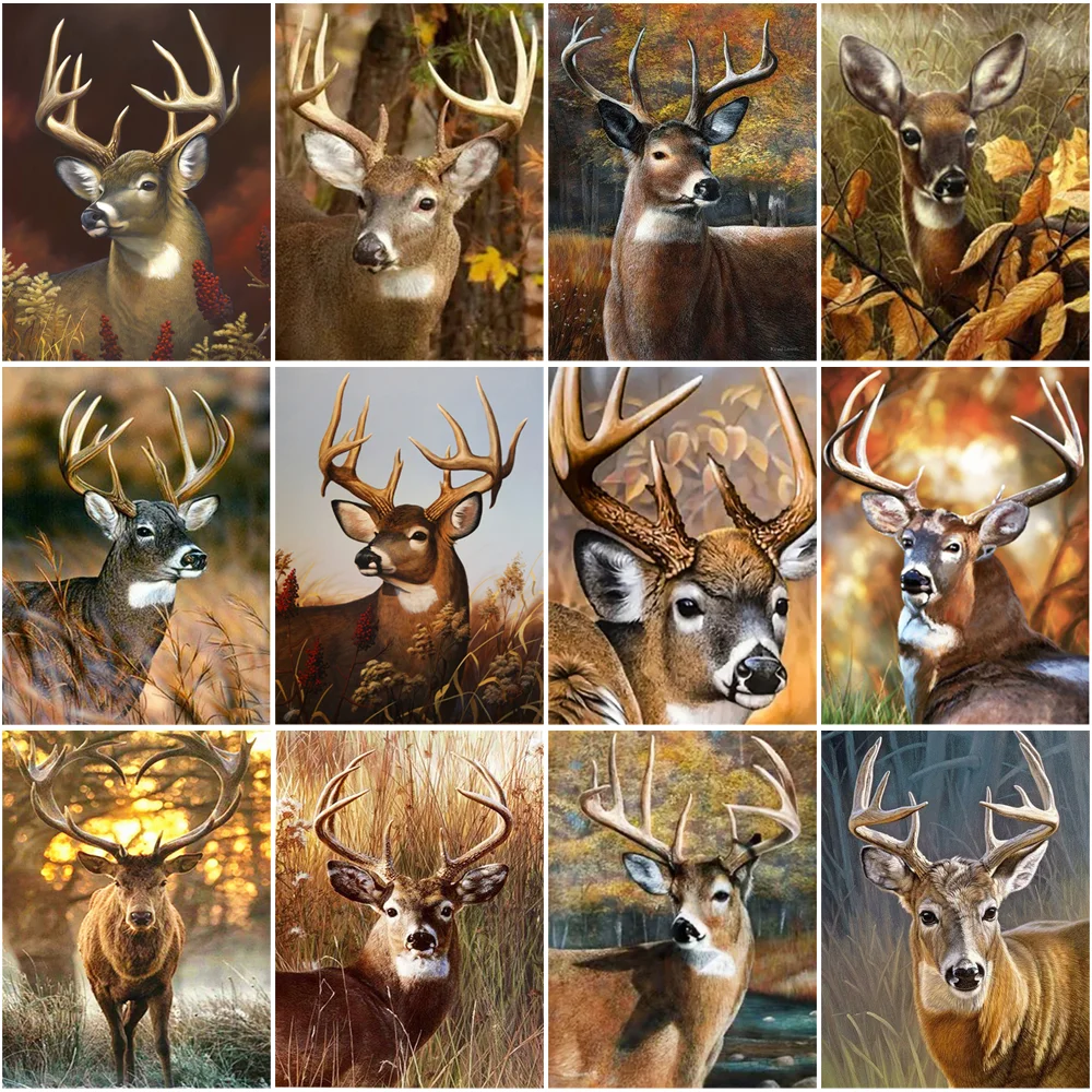

Deer Diamond Painting Cross Stitch Animal Personalized Gift Autumn Diy Home Decor Puzzles Mosaic Needle Arts Craft Crafts Sewing