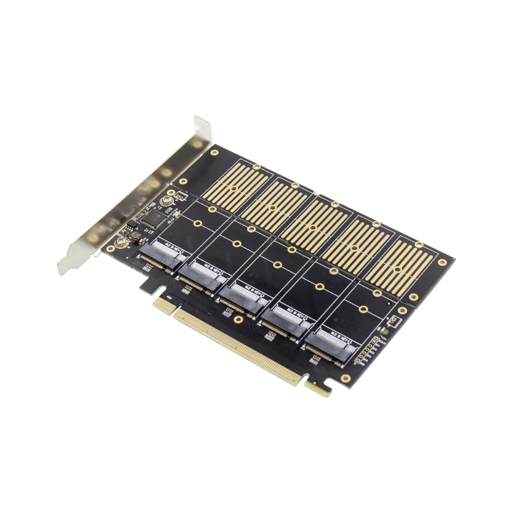 Плата расширения PCIe Gen3 X16 на 5 портов M.2 NGFF B Key SATA адаптер 6 Гбит/с дополнительная 5x