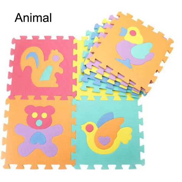 Animals 10 шт./компл. ДЕТСКИЙ EVA цифровой Коврик-пазл детский игровой мат для ползания, пол пены WJ275 - Цвет: Animals