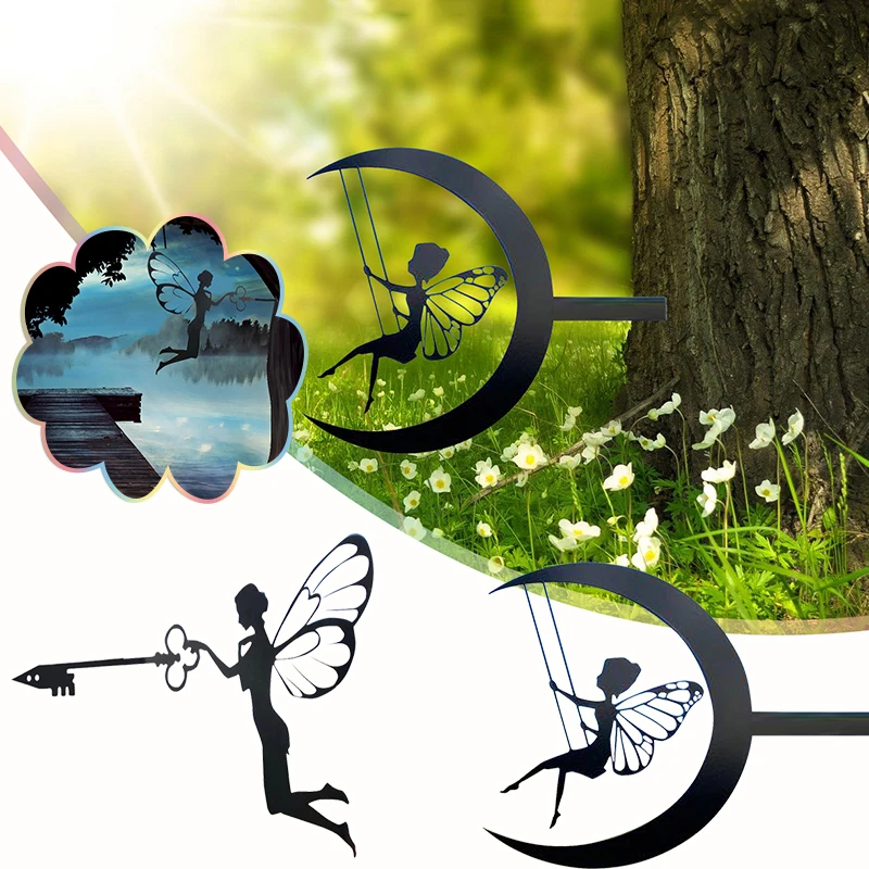 

1 шт., металлическая полукруглая ветка, летающий садовый силуэт, украшение для дома и гостиной