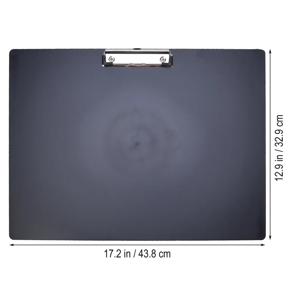 

A3 Horizontal Clipboard Drawing Paper Clip Pad Thick Writing Pad Office File Folder Clip (Black)