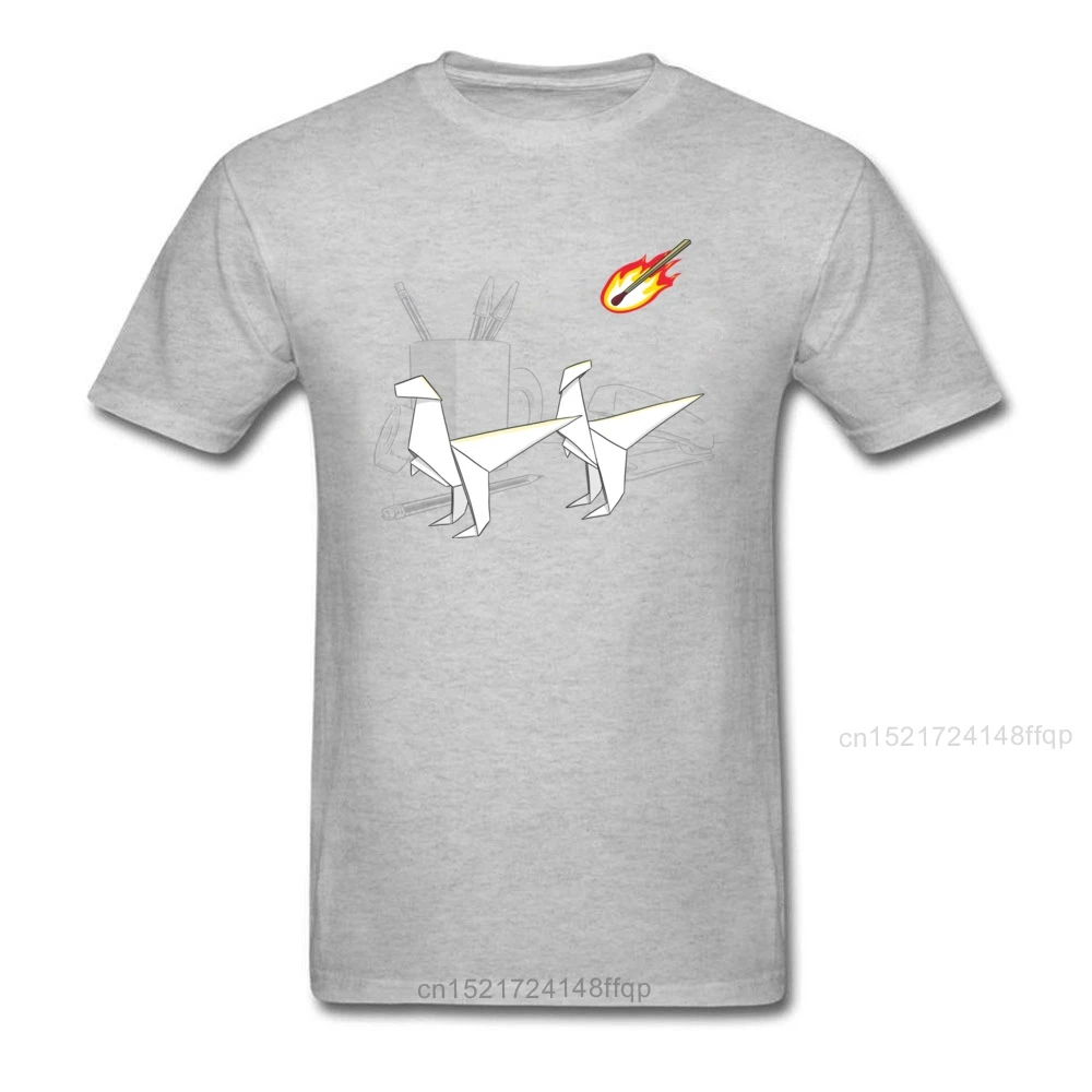 Футболка для рабочего стола новинка Мужская футболка с динозавром оригами