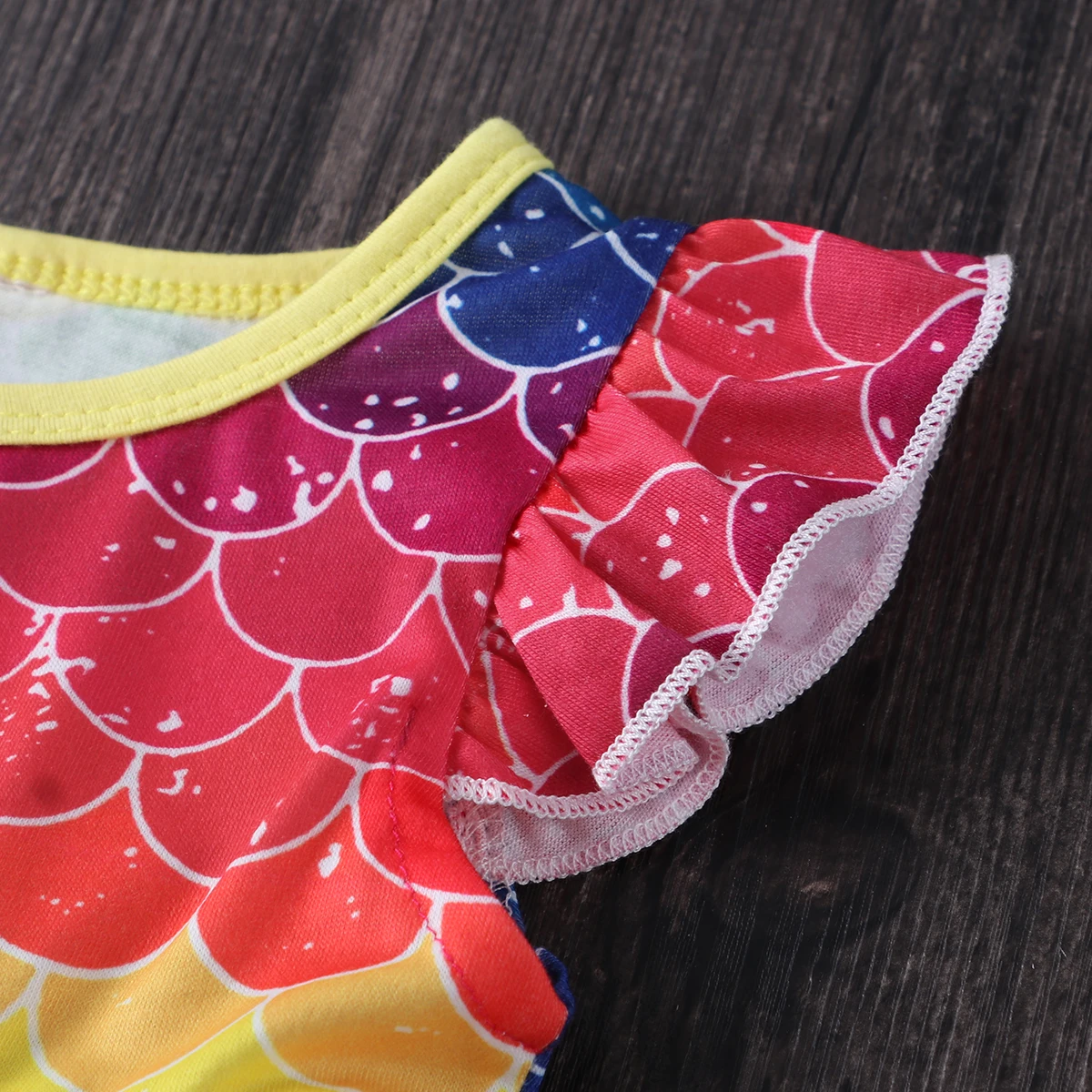 Toddler Infant Baby Girl Dress Summer Round Neck Mermaid Short Sleeve Colorful Dresses Clothing 6M-3T | Детская одежда и обувь