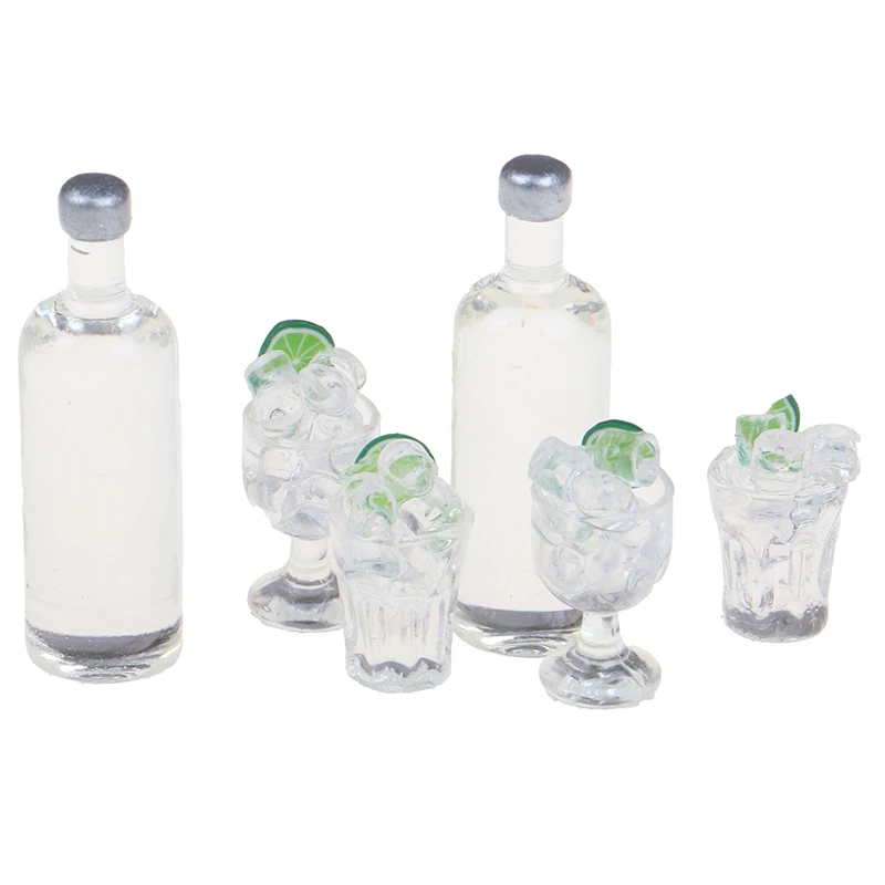 

3Pcs 1:12 Dollhouse Miniature Wine Bottles Cups Kitchen Play Toy Accessories