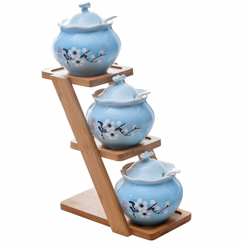 Креативный керамический набор столовых приправ 3 шт. коробочка для в японском