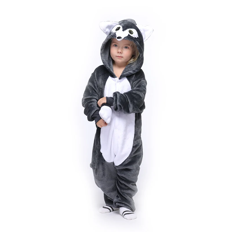 Детские комбинезоны-кигуруми с волком пижамы в виде животных костюм для косплея