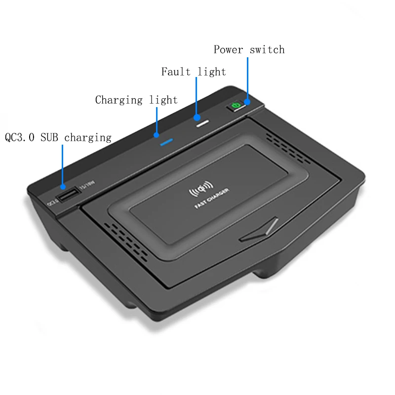Автомобиль QI Беспроводное зарядное устройство 15 Вт быстрой зарядки пластина