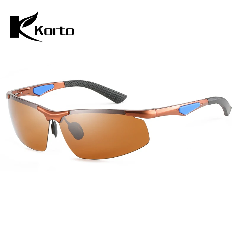 Korto мужские поляризованные солнцезащитные очки сплав спортивный стиль лобовое