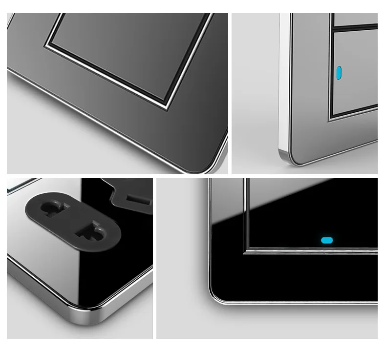 Тип 86 черный зеркальный переключатель бытовая настенная розетка для телевизора