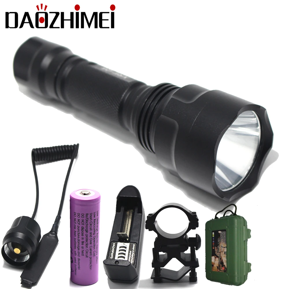 

2000 lumens XM-L T6 White/Green/Red led Tactical Flashlight 18650 Battery Aluminum Torch Lamp for High Quality Hunting