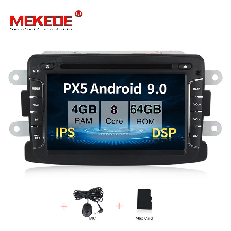 8core 64G Ips DSP Android 9,0 4+ 64G Автомобильный мультимедийный dvd-плеер для Renault Duster DACIA sandero Captur Lada Xray 2 Logan 2 wifi BT - Цвет: 8core 64G