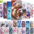 Кожаный чехол-книжка с котом для Xiaomi Redmi Note 8 8T 7 6 9 9S 9T 10S 10 Pro