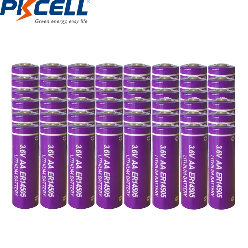 48 шт./лот PKCELL 3 6 V ER14505 14505 2400mah LiSCLO2 AA батарея литиевые батареи Улучшенный LR6 R6P для