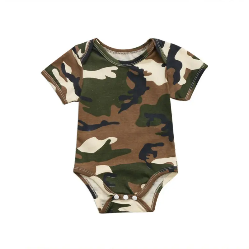 Lucu Bayi Bayi Anak Gadis Camo Baju Monyet Bodysuit Jumpsuit Pakaian Ukuran 0-24M Kamuflase Hijau Bayi Mendaki pakaian Katun