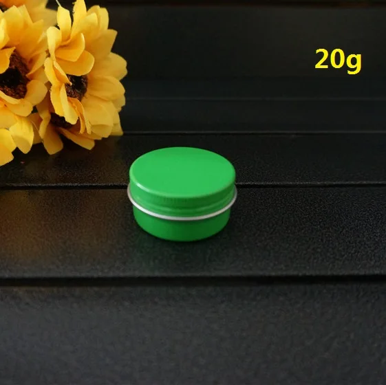 

20g 20ml 39*20mm Refillable Empty Round Aluminum Box Metal Tin Cans Portable Cream Container DIY Green Jar Tea Aluminum Pot