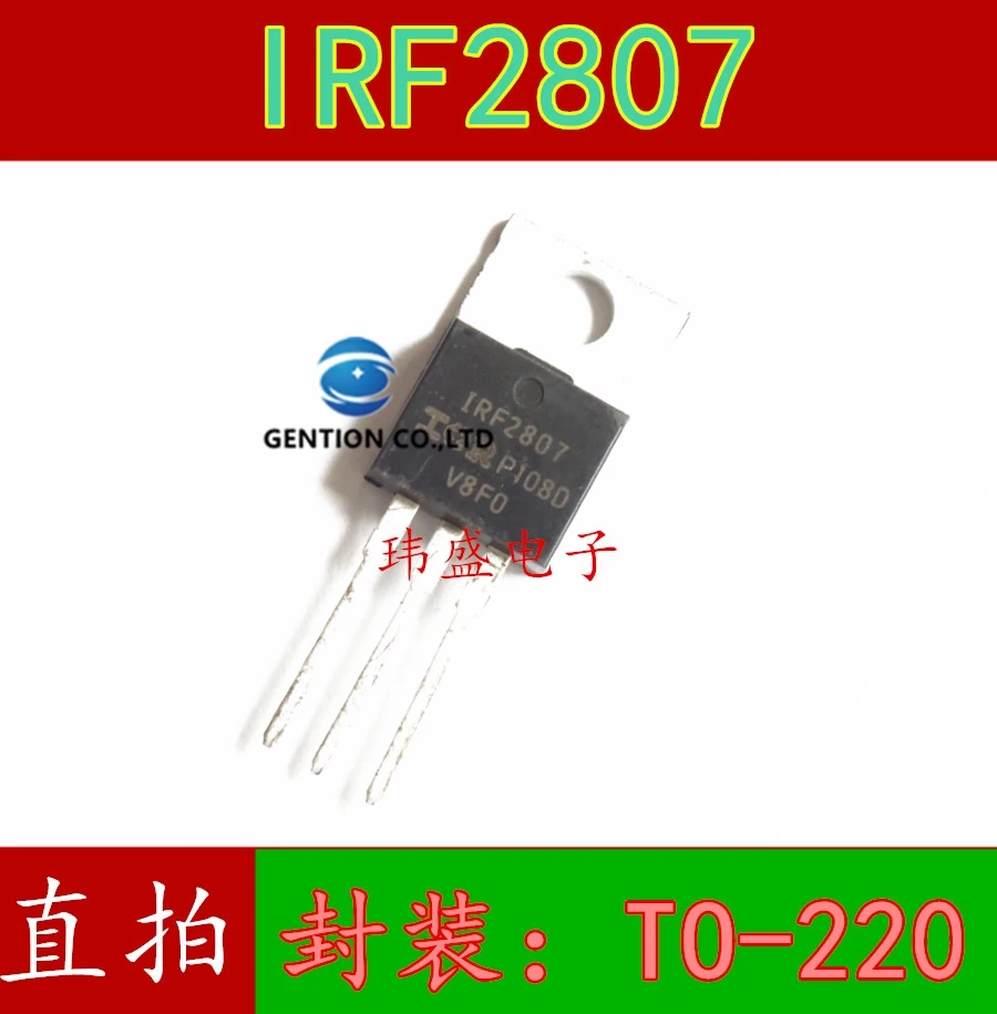 10 шт., IRF2807, IRF2807PBF, TO-220, 75 в/82 a, инверторная МОП-трубка, фотолампа, 100% новая и оригинальная