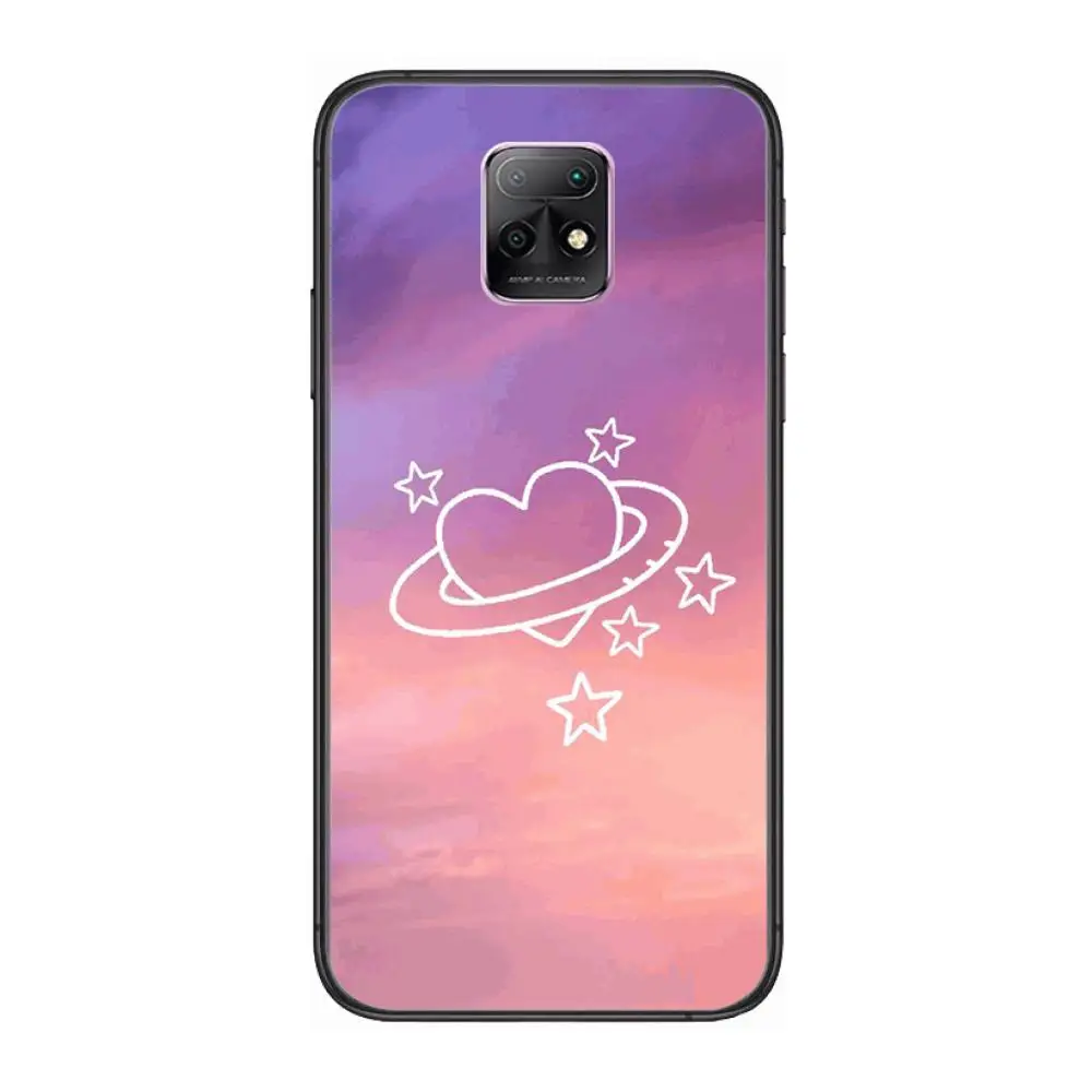 

Cute space universe starry aviation planet Phone Case For XiaoMi Redmi 10X 9 8 7 6 5 A Pro S2 K20 T 5G Y1 Anime Black Cover Si