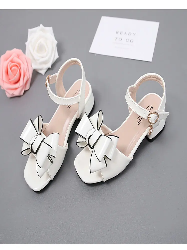 

2020 Spring-Summer New Style Kids Girls Sandals High Heel Anti-Slip Children's Shoes Korean-style 26-37 Code