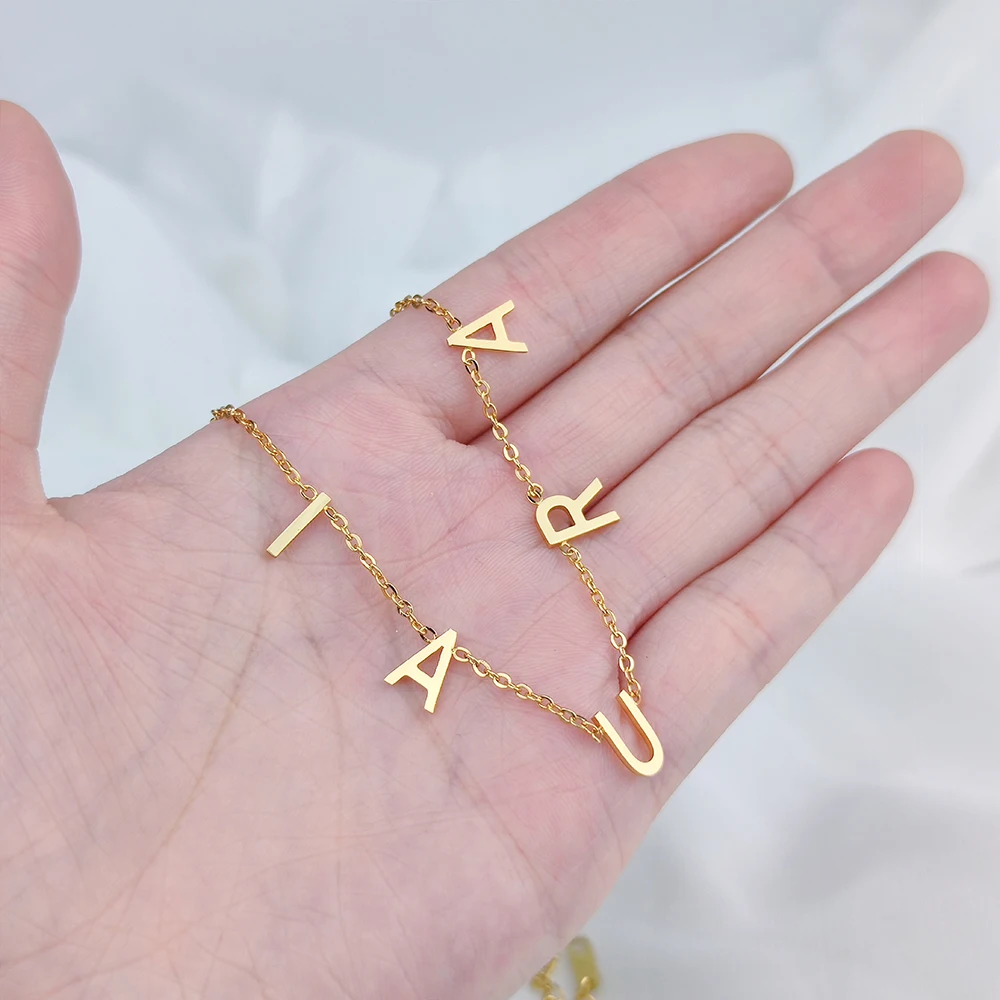 Изящное персонализированное ожерелье с именем из нержавеющей стали | Украшения и