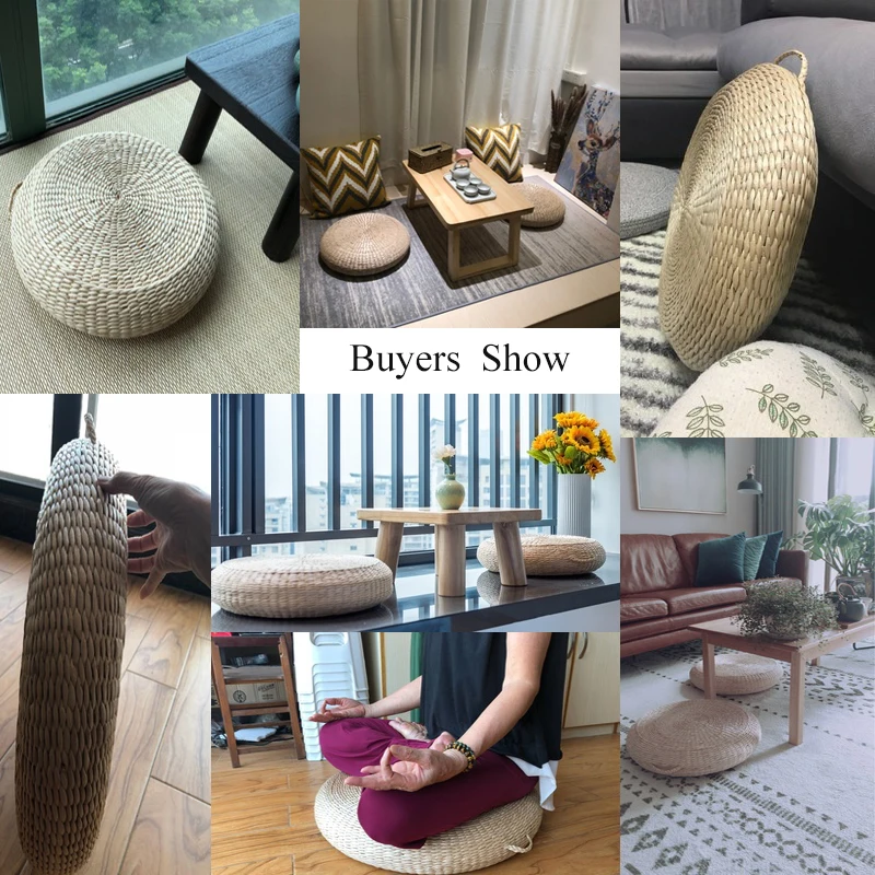 HOT SALE Tatami Cushion Round Straw Weave Handmade Pillow Floor Japanese Style Yoga Chair Sofa Adult Child Home Seat Mat 40/45cm