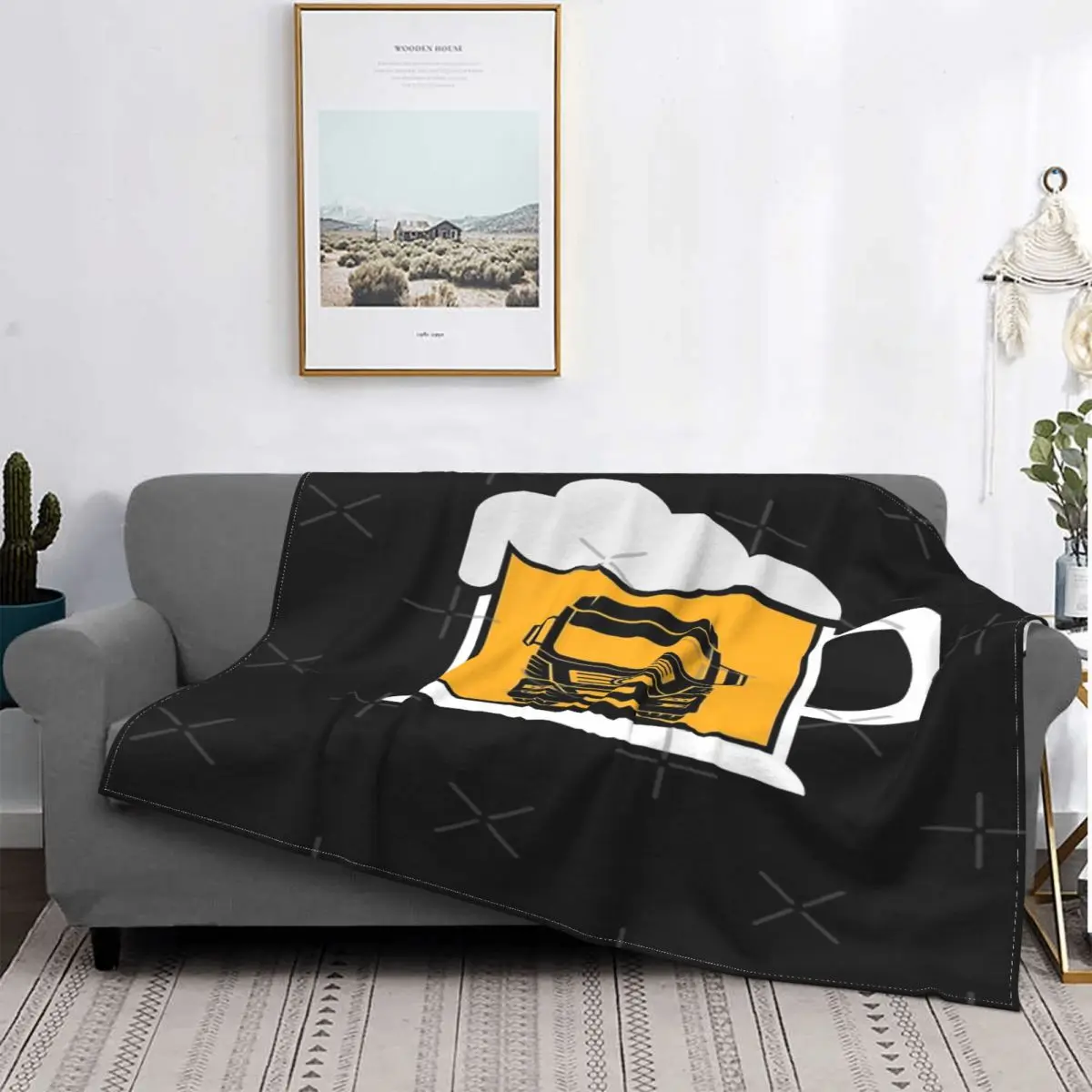 

Manta de lana a cuadros para cama, manta para Камион, подарок для пива и путешествий, alfomбюстгальтер с принтом острова