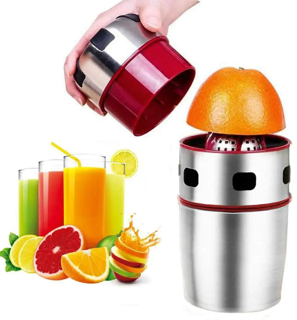 

Citrus Juicer Manual Orange Juicers Portable Stainless Steel Hand Grapefruit Squeezer Lid Rotation Juice Squeezer Kitchen Tools