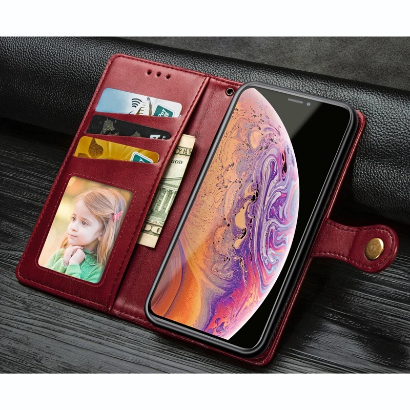 Бизнес-стиль, кожаный чехол для iPhone 7 8 6 s 6s plus X XR XS 11 Pro Max Пряжка Бумажник откидная крышка для iPhone 11 чехол iPhone XR