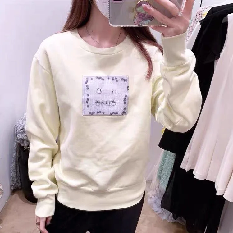 

2021 Autumn Winter New Women Fashion Classic Brand Luxury Design Square Print Loose Round Ne Sweater A3