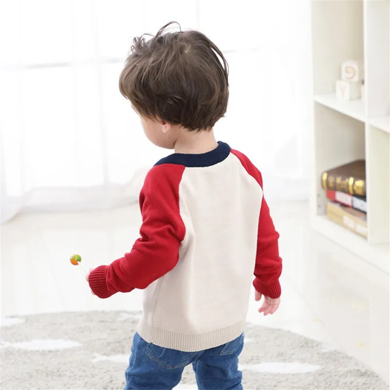 Двухслойный хлопковый свитер для мальчиков 2-6 лет с мультяшным принтом | Мать и