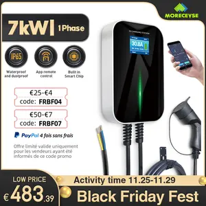 32A 1-фазное приложение Wifi EVSE Wallbox EV зарядное устройство для электромобиля зарядная станция с кабелем типа 2 IEC 62196-2 для MINI Cooper - изображение