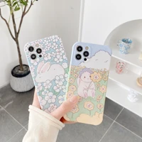 retro sweet rabbit bunny sakura kawaii japanese phone case for iphone 11 12 pro max xs max xr xs 7 8 plus 7plus case cute cover