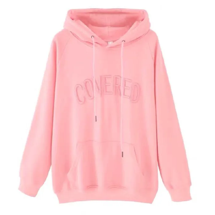 

Maternity Clothes Autumn and Winter Large Hoody 250g Korean-style Lettered Embroidered Brushed and Thick Hooded Sweatshirt