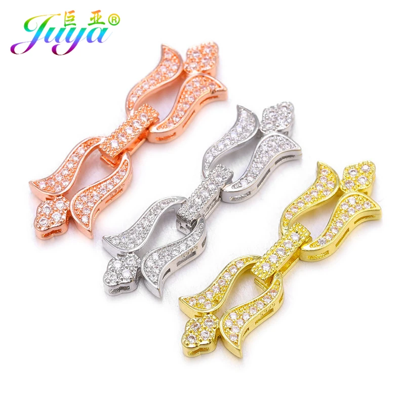 

Juya 18K Gold Plated Copper Material Fastener Closure Clasps For Handmade Luxury Natural Stones Crystals Pearls Jewelry Making