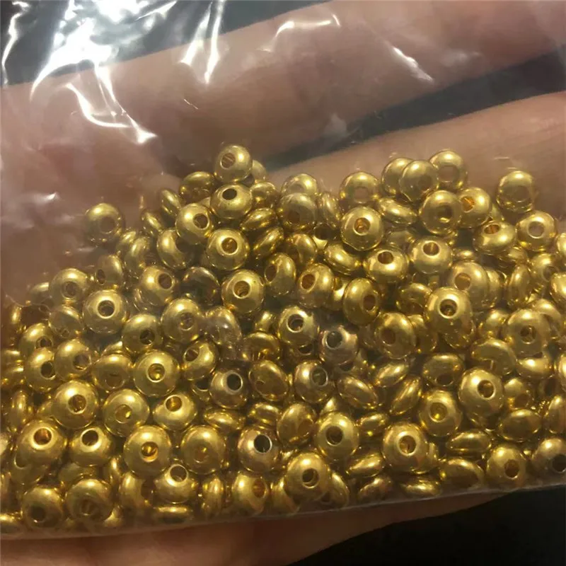 Оптовая цена 100 шт. 5 мм золотистые аксессуары круглая монета abacus rondelle разделители