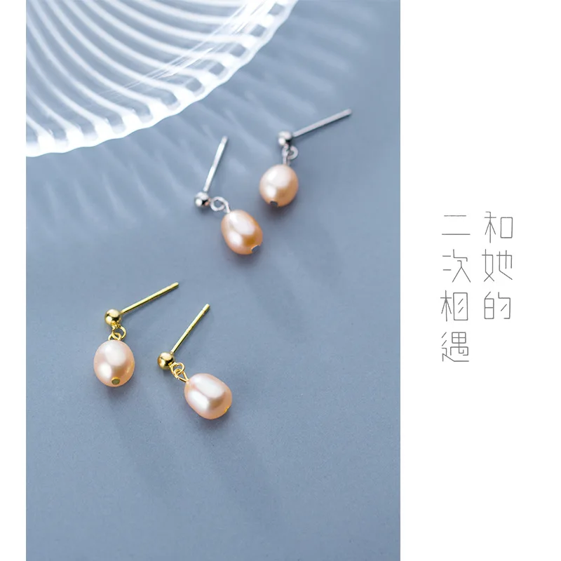 Trustdavis 100% 925 цельные серьги гвоздики из настоящего серебра с жемчугом для женщин и