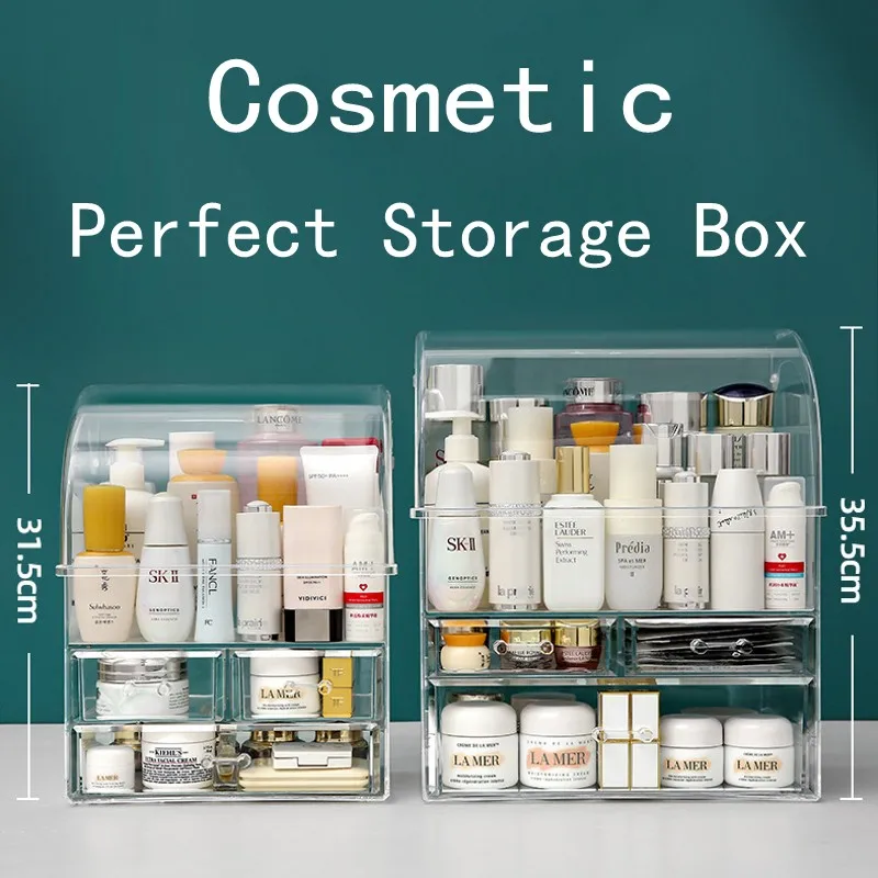 

1PCS Transparent Cosmetic Storage Rack Household Drawer Type Facial Mask Storage Box Dustproof Bathroom Waterproof Makeup Box