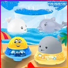 Электрический индукционный водный дельфин, Детские Игрушки для ванны с подсветкой, музыкой, всенаправленными брызгами воды, игрушки для детей