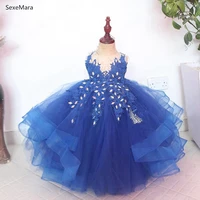 crystal tulle ruffles pageant dresses for girls real tiered tulle kids flower girl dress birthday party gown