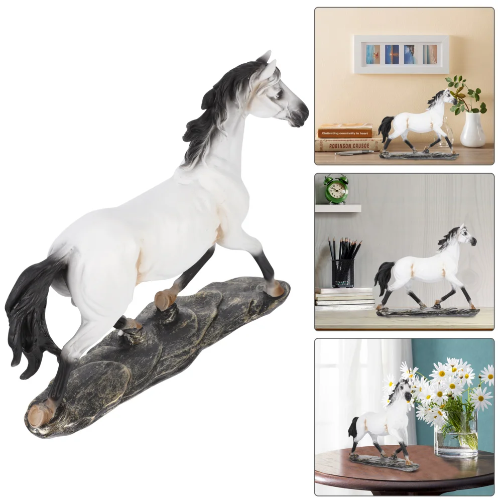 

1pc Useful Horse Statues Lifelike Horse Decor Feng Shui Ornament Animal Model